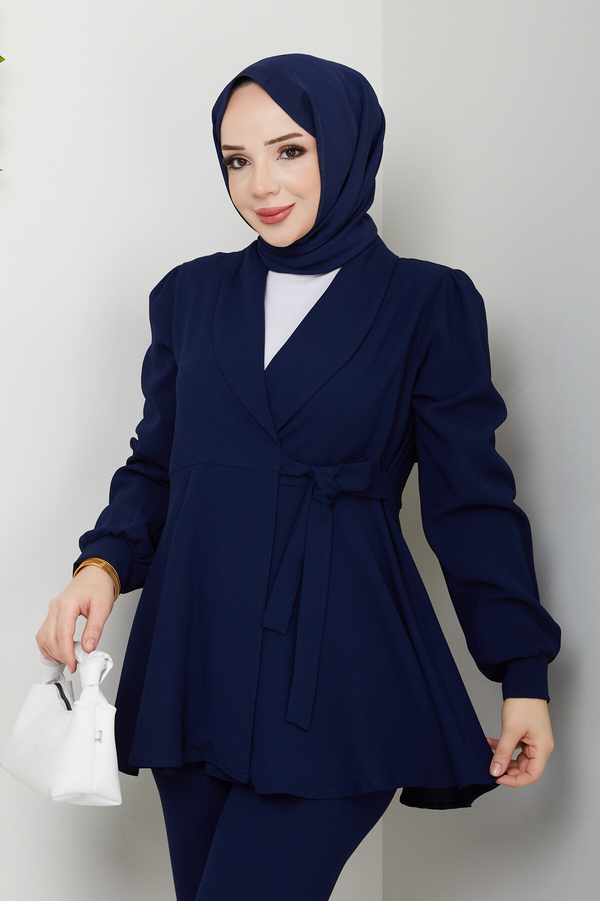 TN KUŞAK CEKETLİ TAKIM - LACİVERT