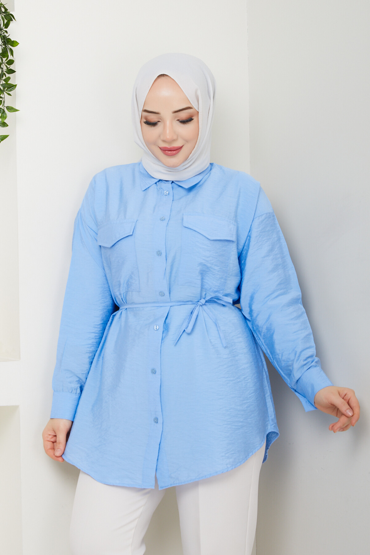 VİO ÇİFT KAPAKLI GÖMLEK-BEBE MAVİ