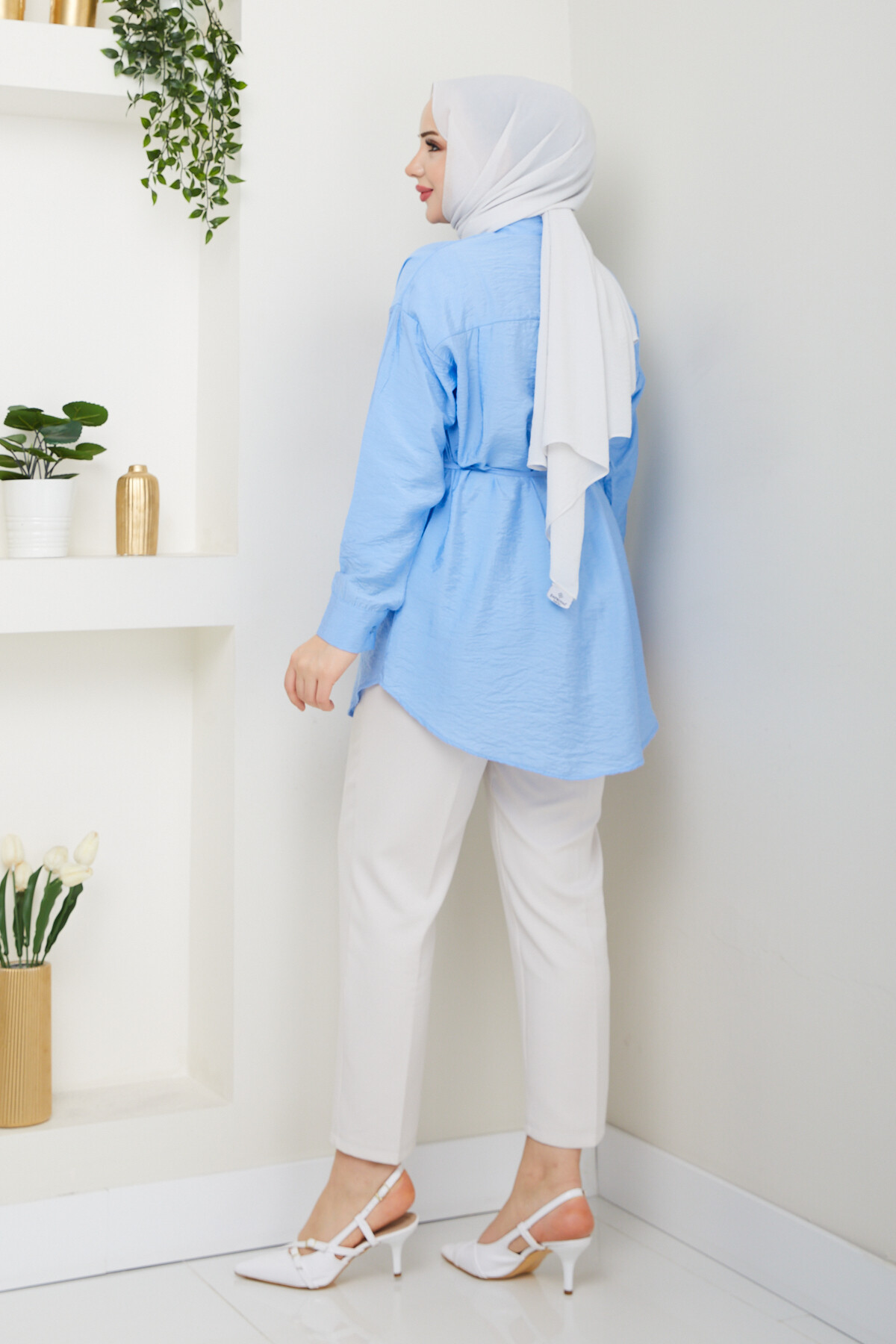 VİO ÇİFT KAPAKLI GÖMLEK-BEBE MAVİ