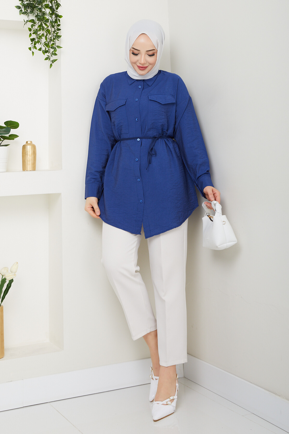 VİO ÇİFT KAPAKLI GÖMLEK-LACİVERT