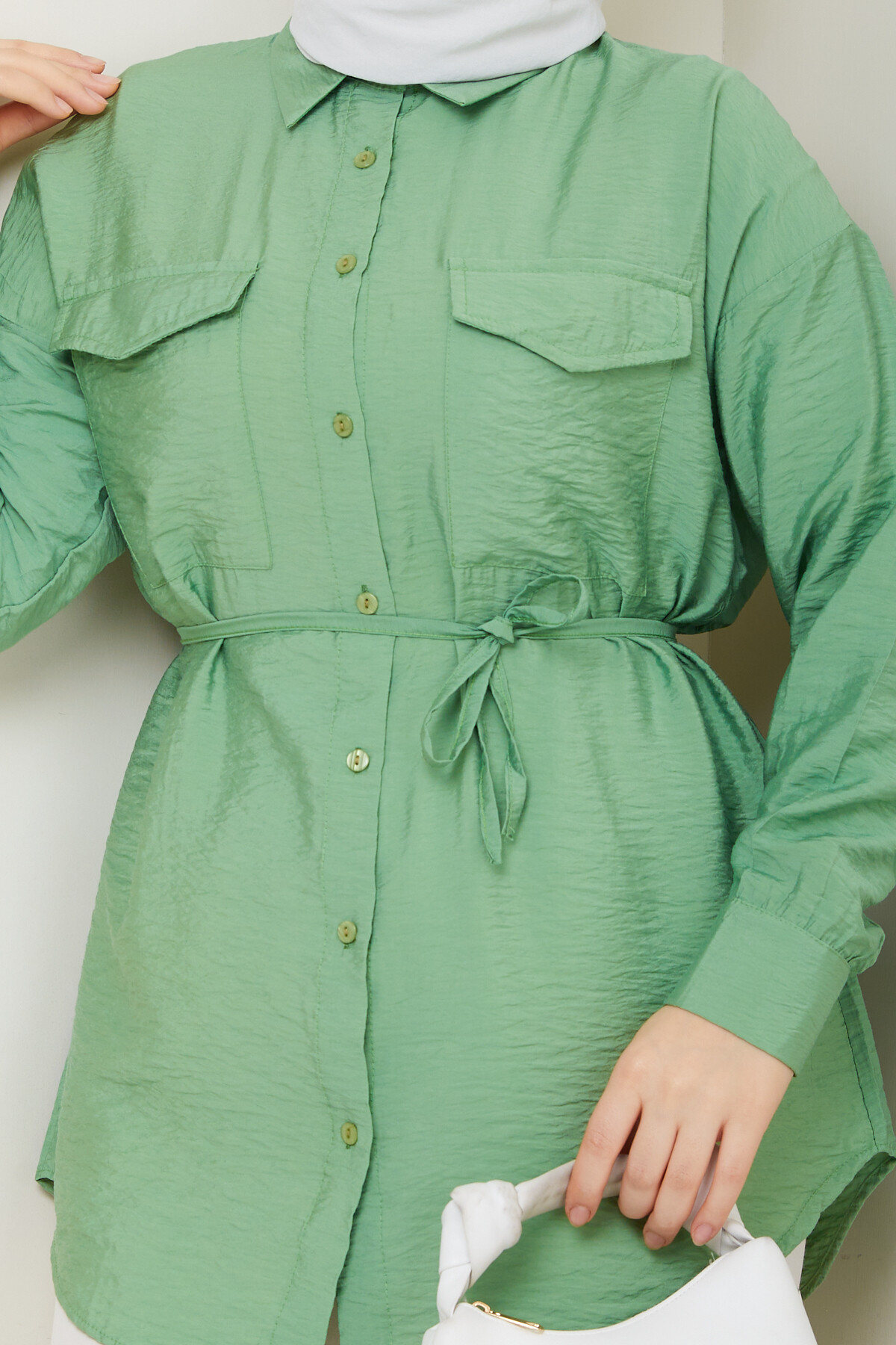 VİO ÇİFT KAPAKLI GÖMLEK-YEŞİL