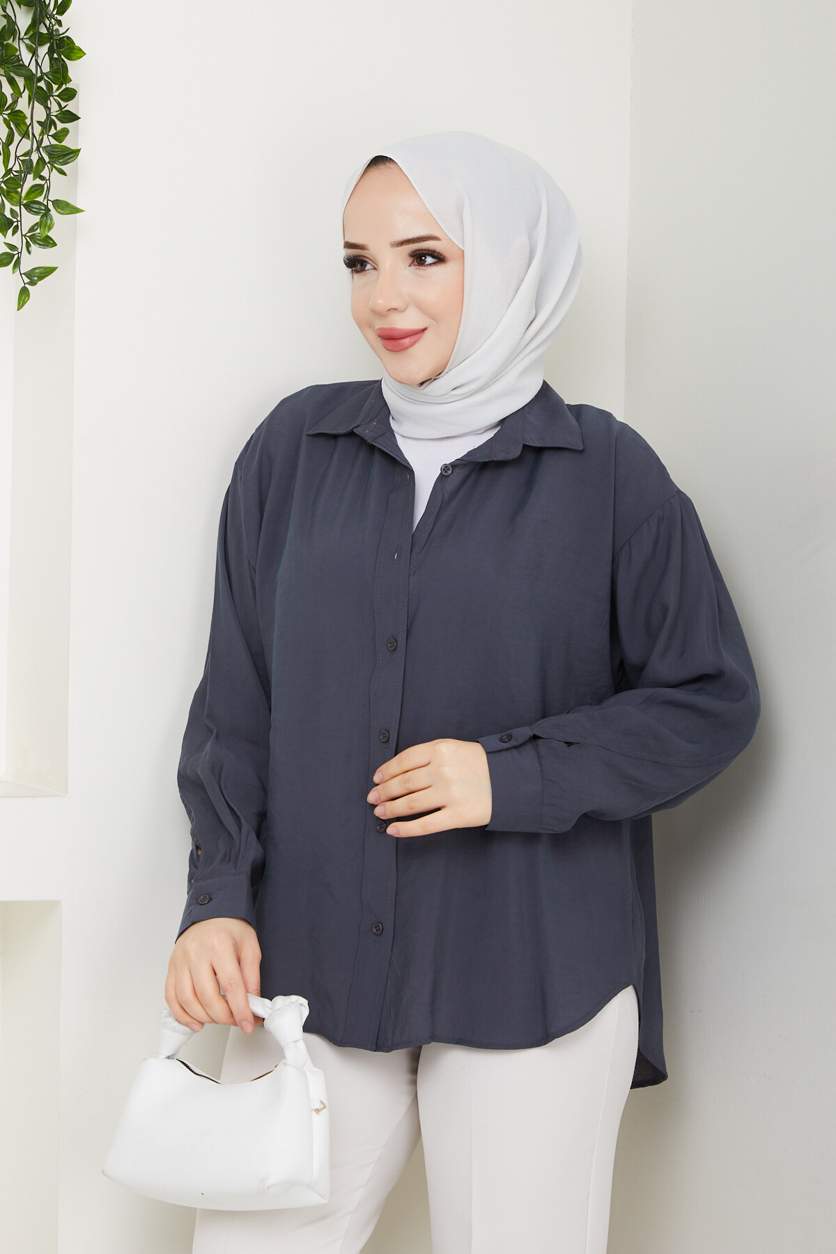 ZR MODEL TENSEL GÖMLEK-ANTRASİT