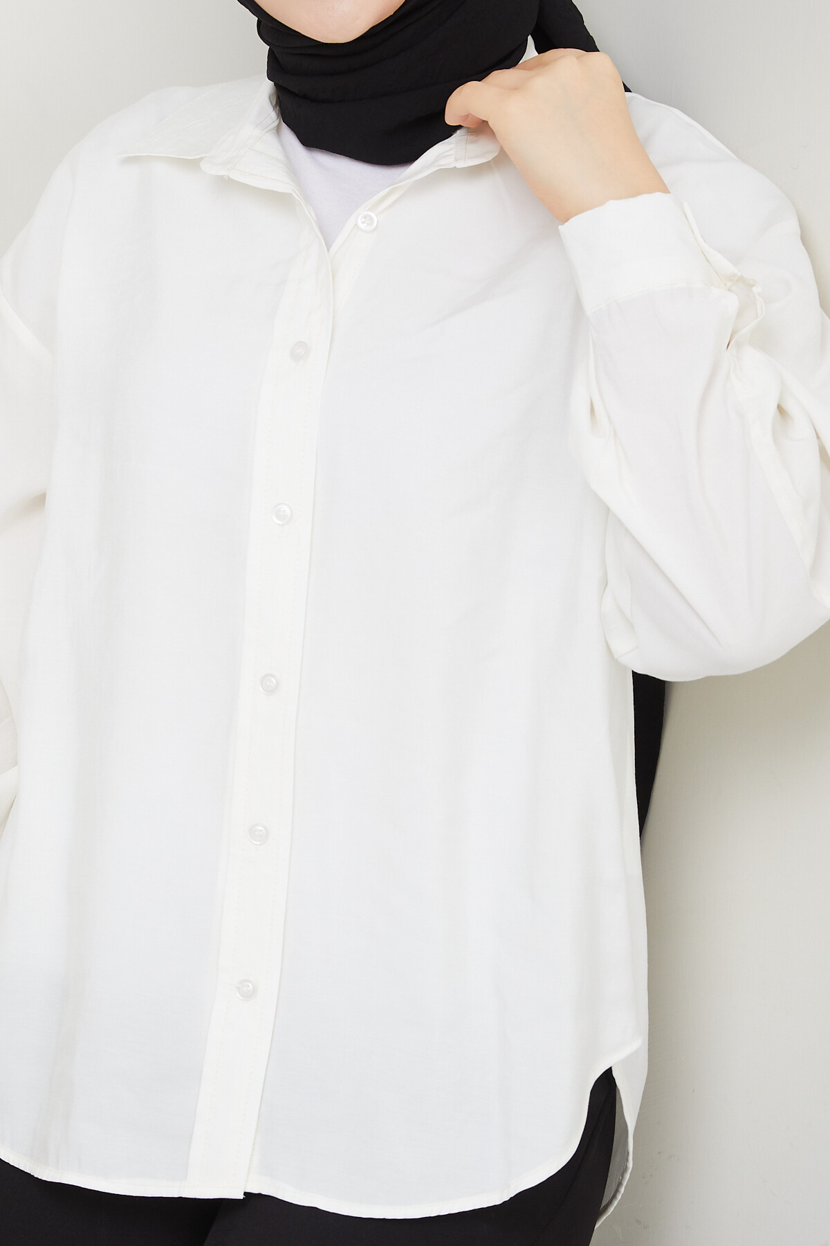 ZR MODEL TENSEL GÖMLEK-BEYAZ