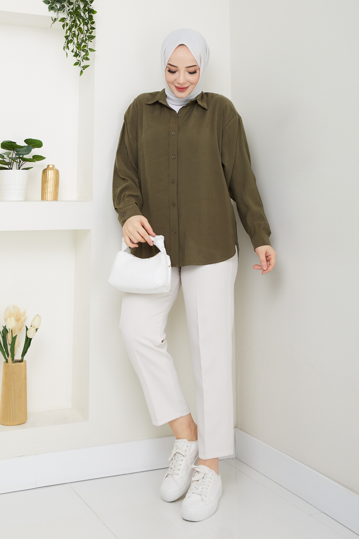 ZR MODEL TENSEL GÖMLEK-HAKİ