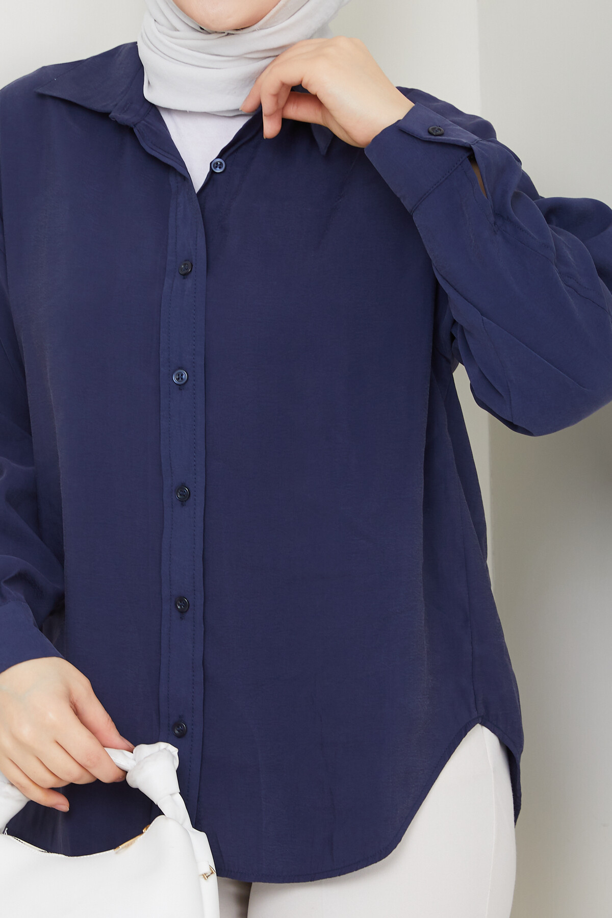 ZR MODEL TENSEL GÖMLEK-LACİVERT