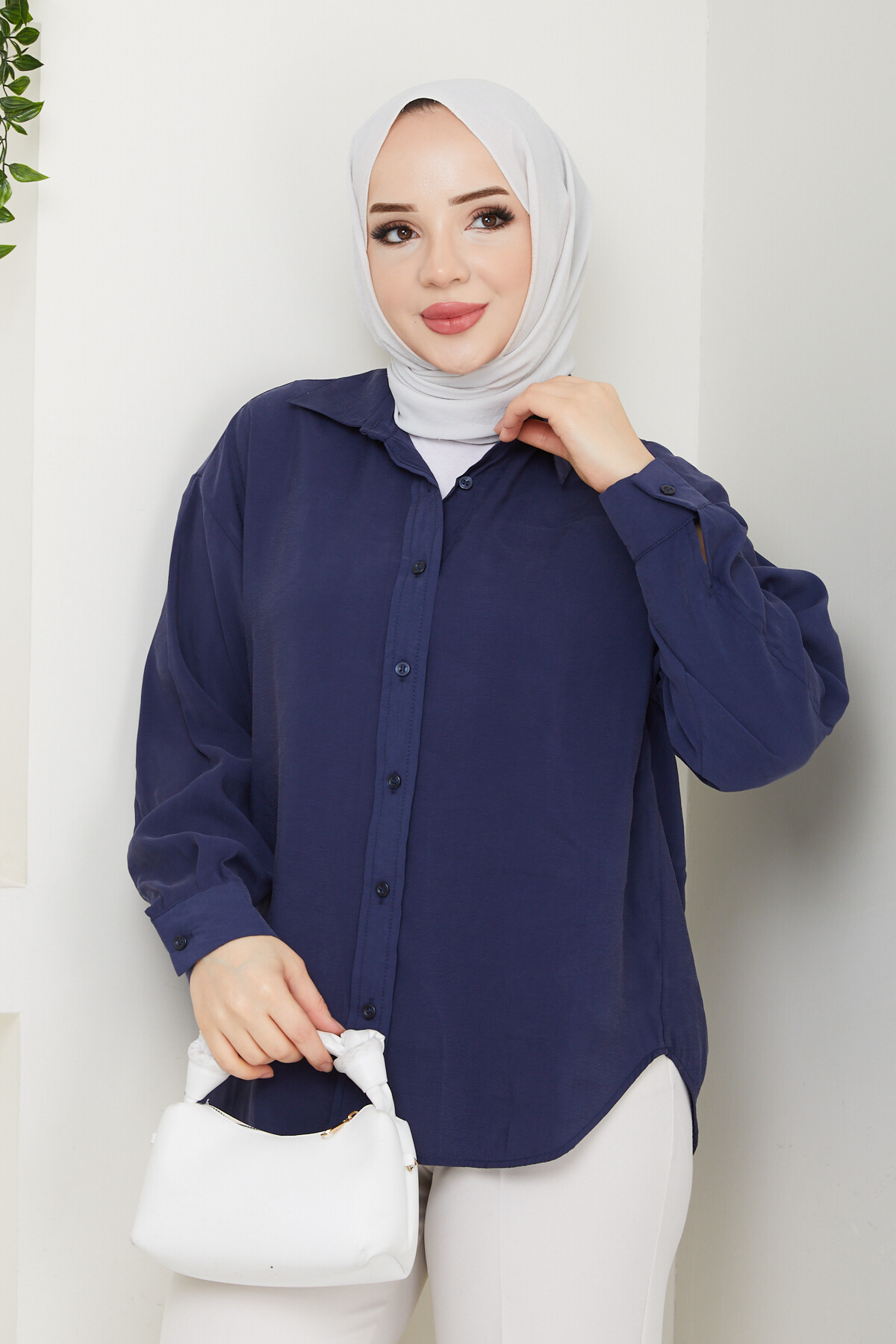 ZR MODEL TENSEL GÖMLEK-LACİVERT