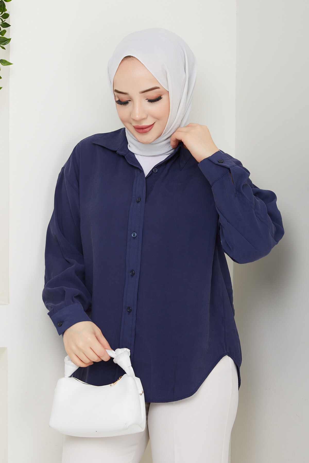 ZR MODEL TENSEL GÖMLEK-LACİVERT