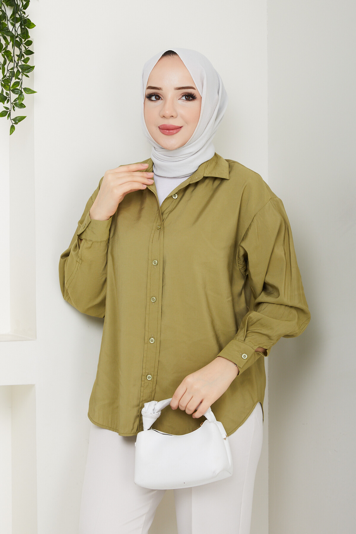 ZR MODEL TENSEL GÖMLEK-YEŞİL