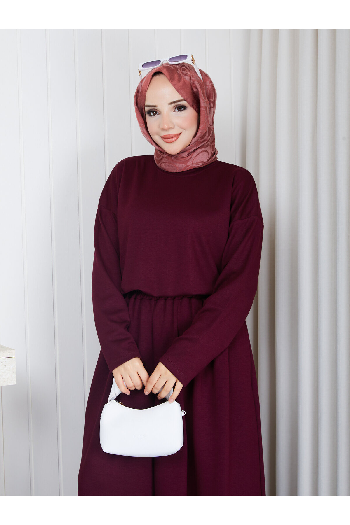 0101 Etek Pantolon Oysho Takım-Bordo