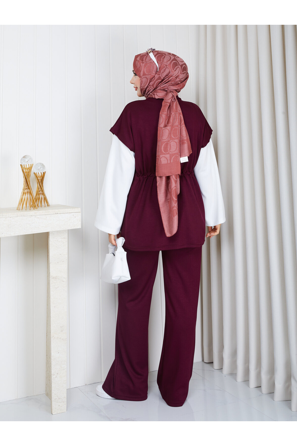 0202 Fermuarlı Oysho Takım-Bordo