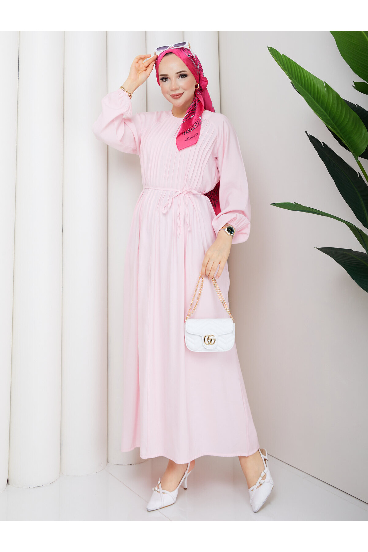 02429 Robe Pileli Elbise