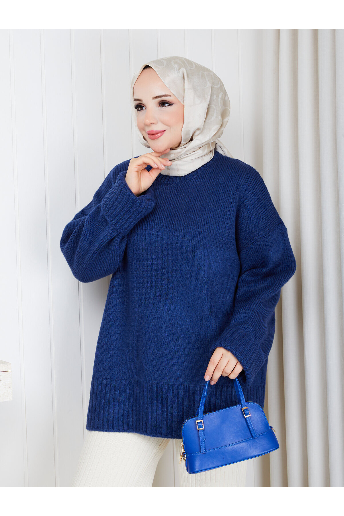 0801 Vnz Pinteres Oversize Kazak-Lacivert