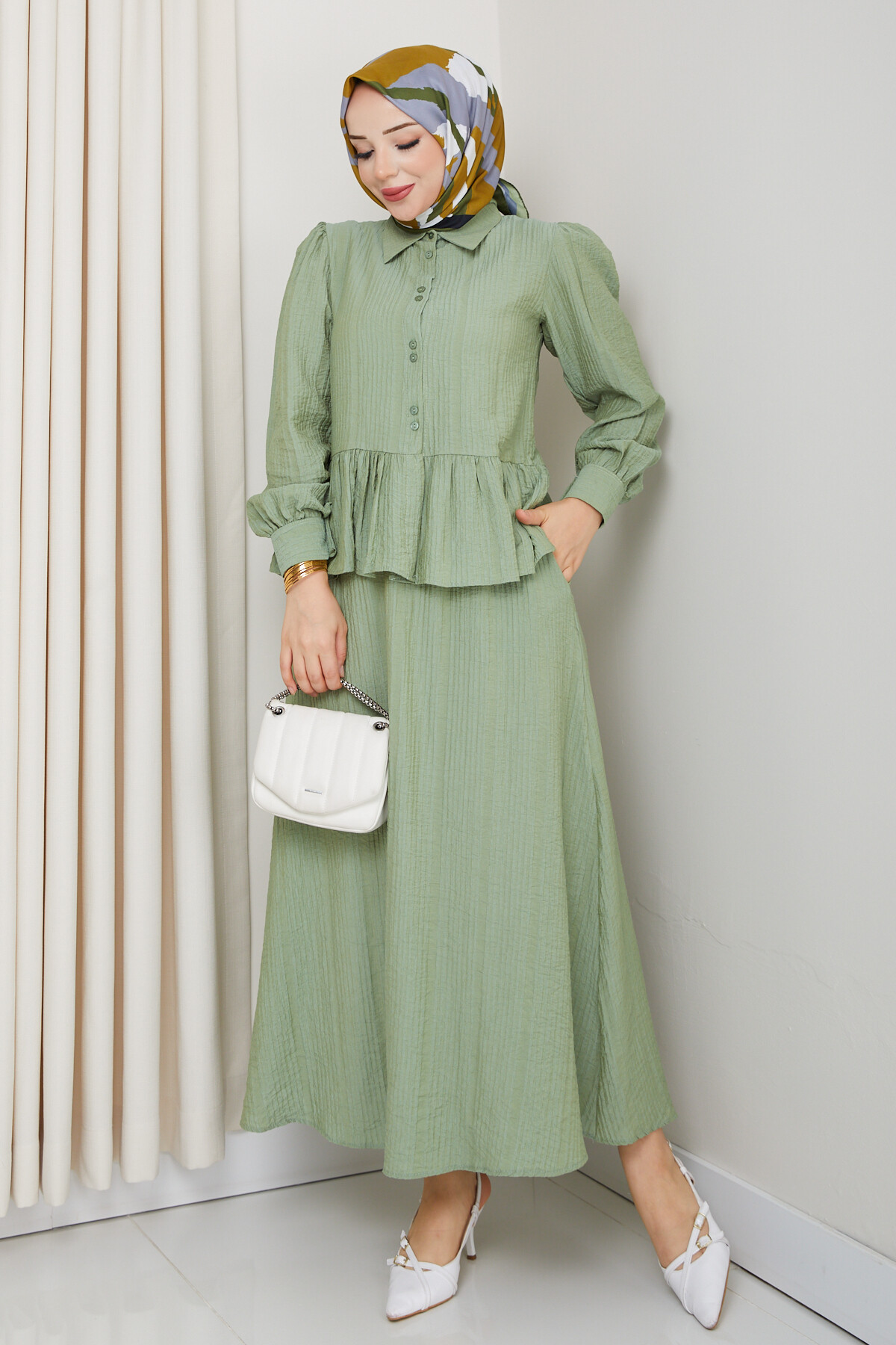 ADELYA FIRFIRLI ETEKLİ TAKIM-YEŞİL