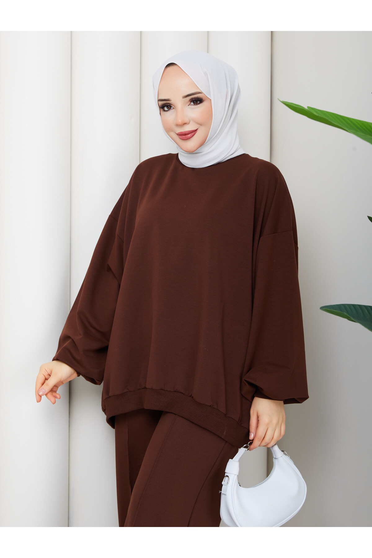 BALON KOL SWEAT TAKIM-ACIKAHVE