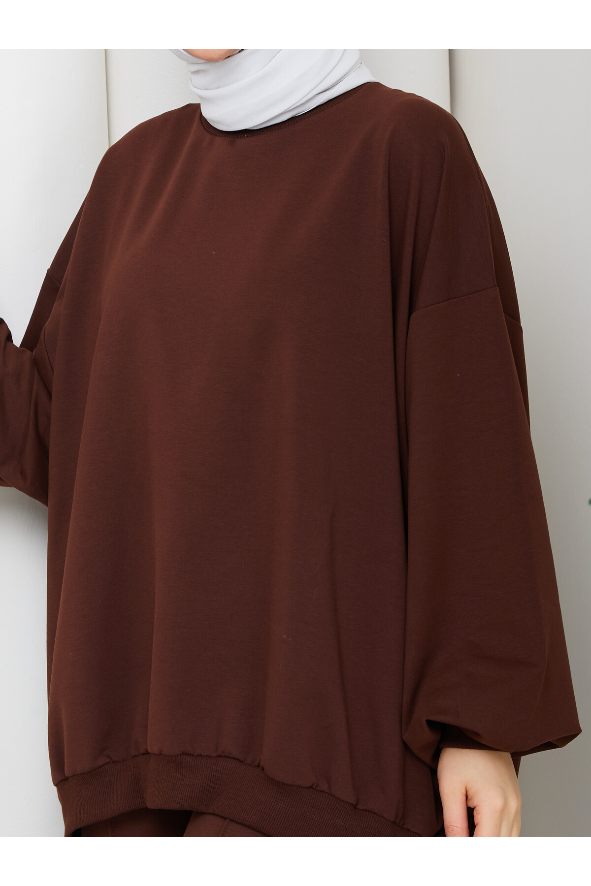 BALON KOL SWEAT TAKIM-ACIKAHVE