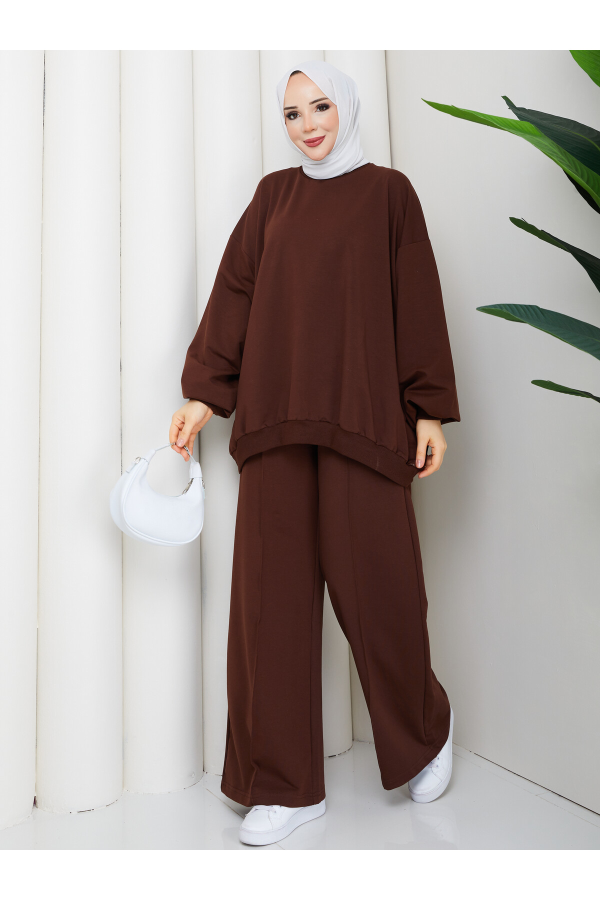 BALON KOL SWEAT TAKIM-ACIKAHVE