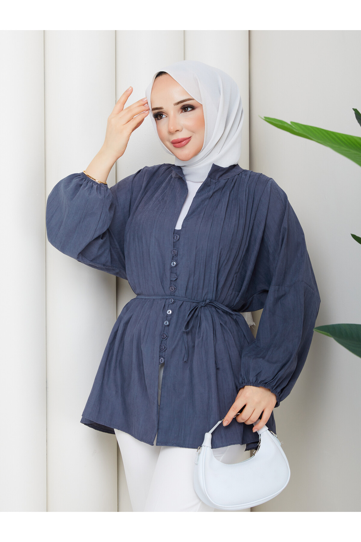 ÇİLEK NERVÜRLÜ GÖMLEK - ANTRASİT