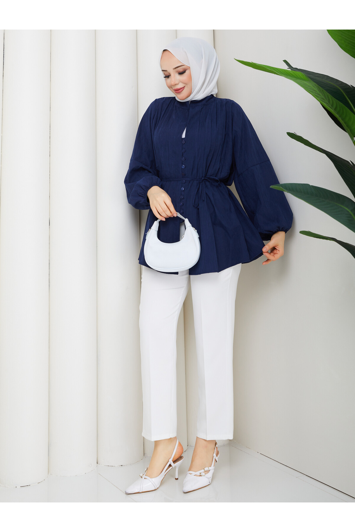 ÇİLEK NERVÜRLÜ GÖMLEK - LACİVERT