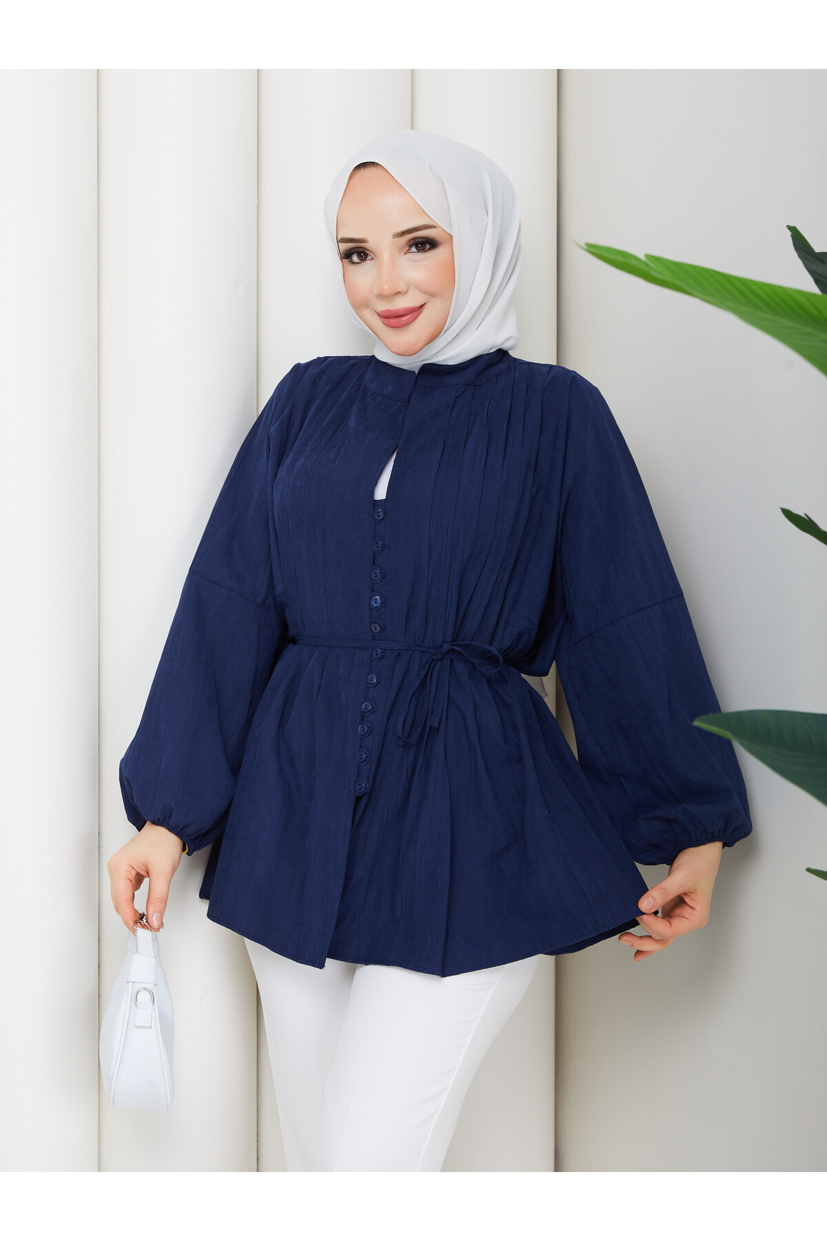 ÇİLEK NERVÜRLÜ GÖMLEK - LACİVERT