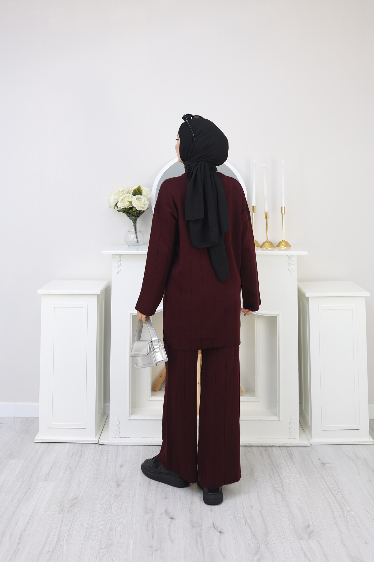 KALIN FİTİLLİ TRİKO  TAKIM -BORDO