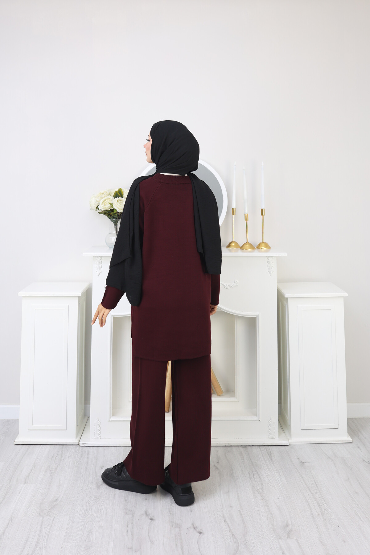 ÇIMALI TRİKO TAKIM-BORDO