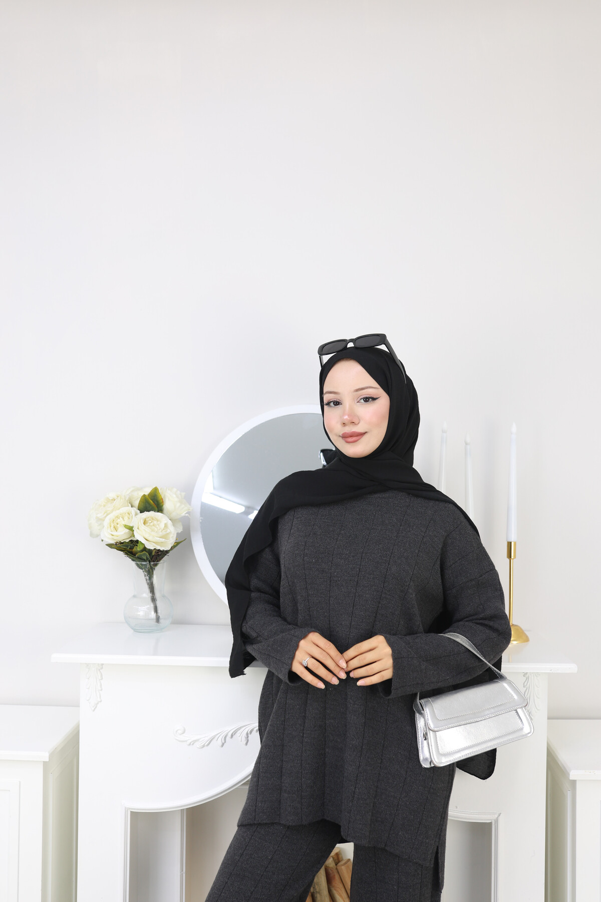 KALIN FİTİLLİ TRİKO  TAKIM -FÜME