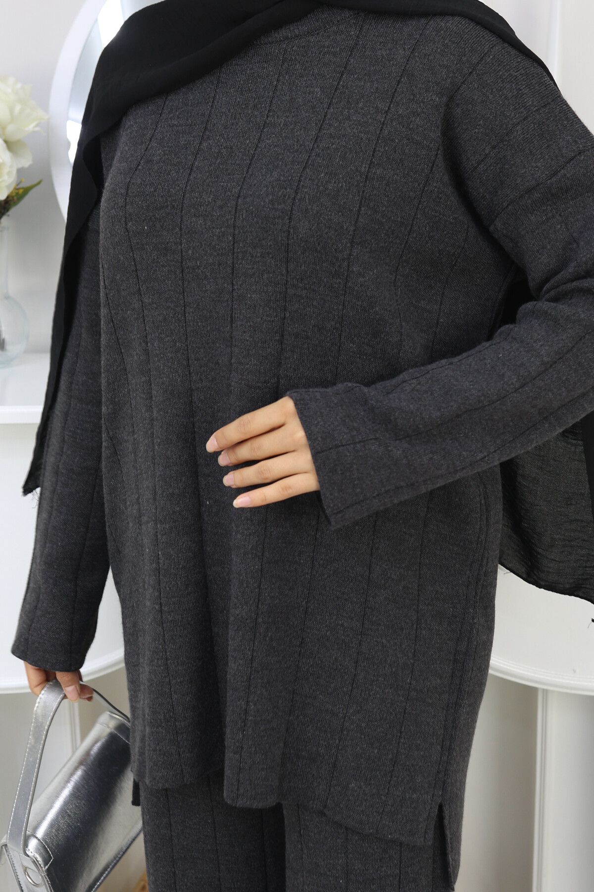 KALIN FİTİLLİ TRİKO  TAKIM -FÜME