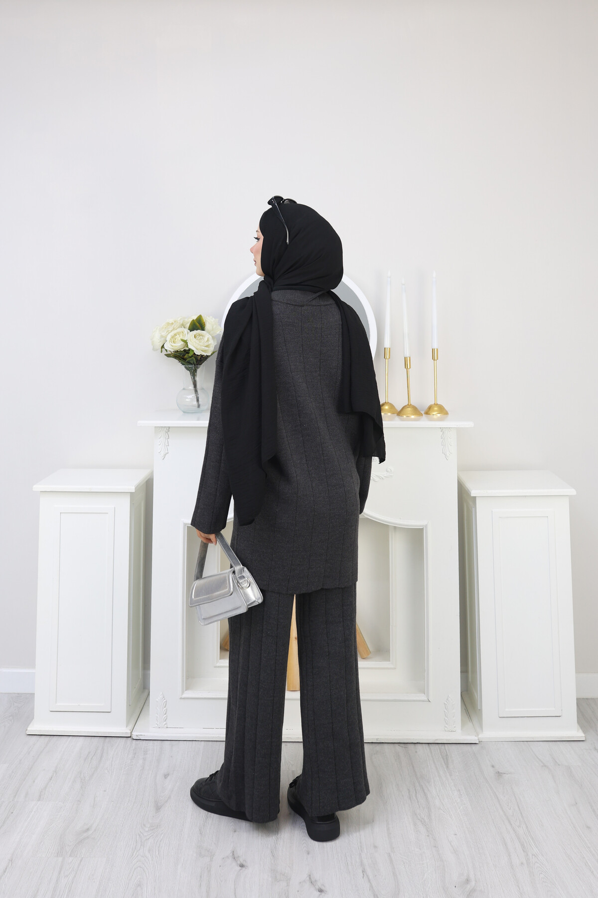 KALIN FİTİLLİ TRİKO  TAKIM -FÜME