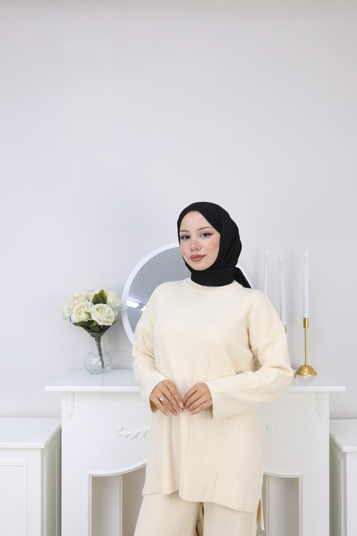 KALIN FİTİLLİ  TRİKO  TAKIM -KREM