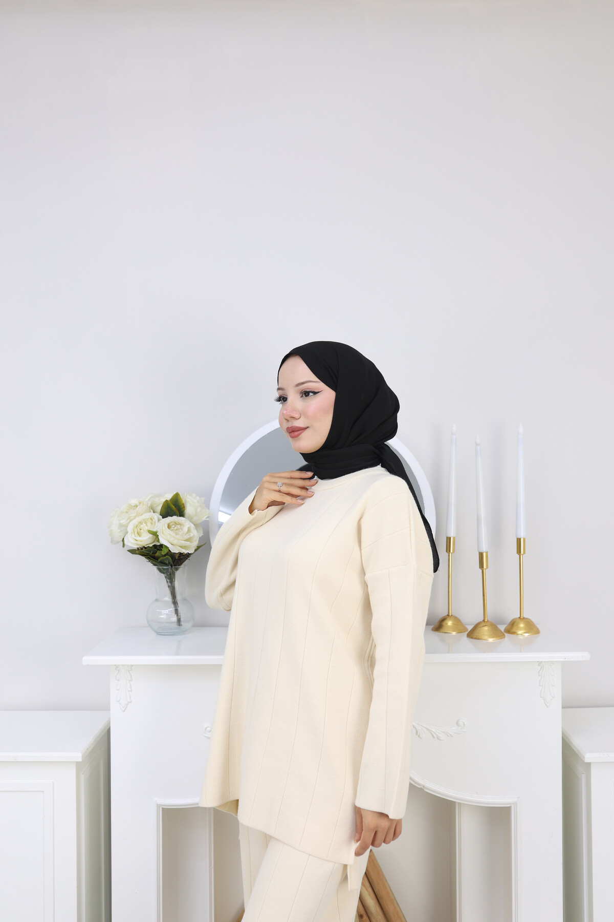 KALIN FİTİLLİ  TRİKO  TAKIM -KREM