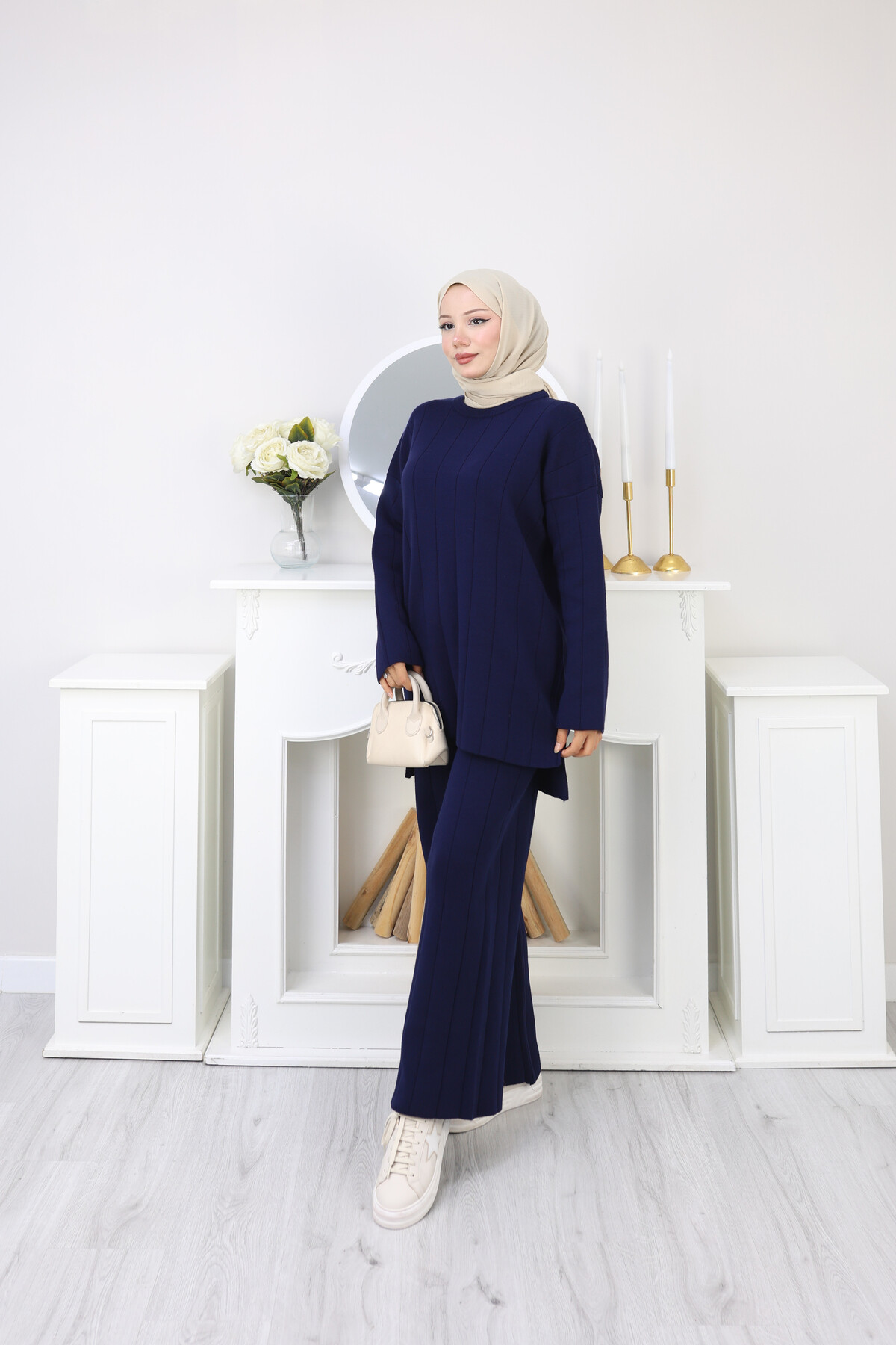 KALIN FİTİLLİ  TRİKO  TAKIM -LACİVERT