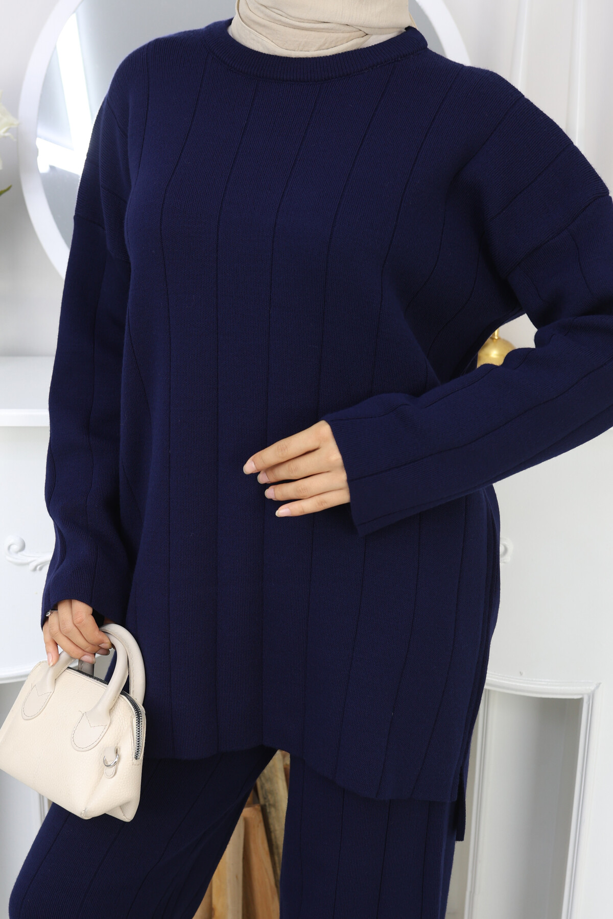 KALIN FİTİLLİ  TRİKO  TAKIM -LACİVERT