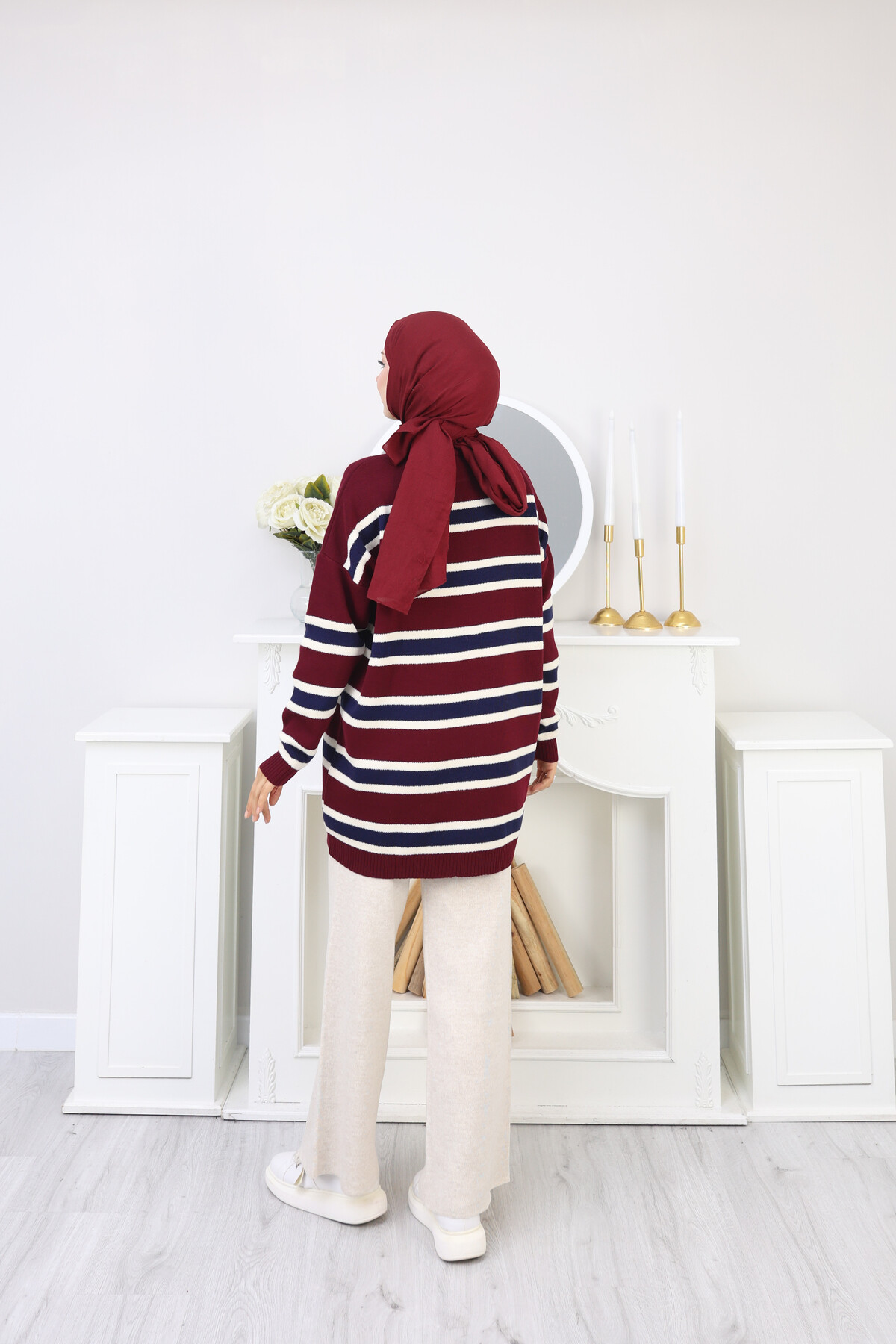 ÇİZGİLİ TRİKO TAKIM -KIRMIZI