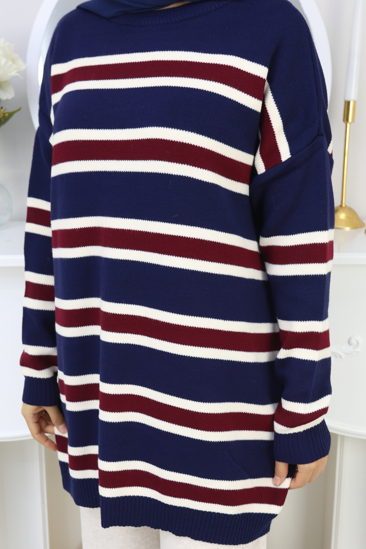 ÇİZGİLİ TRİKO TAKIM -LACİVERT