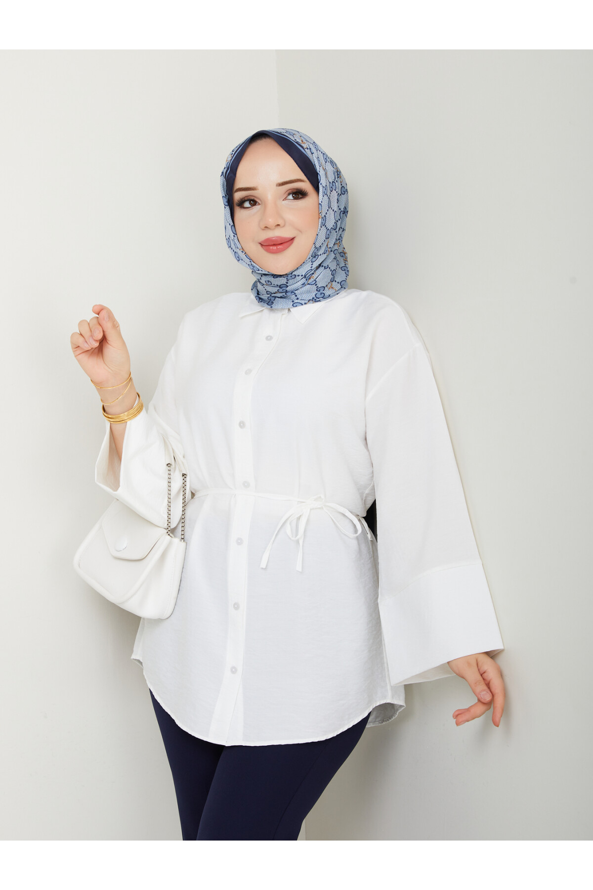 ÇZG LİLYUM GÖMLEK-BEYAZ