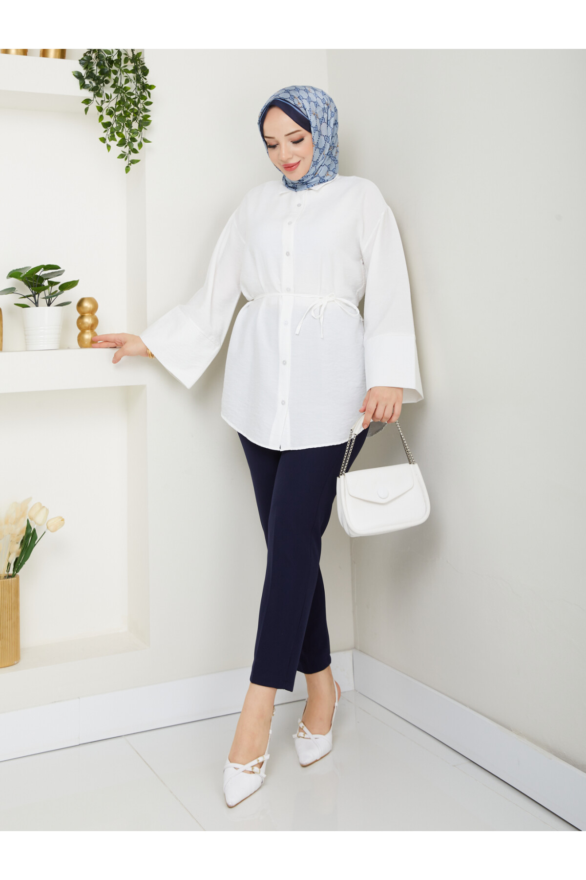 ÇZG LİLYUM GÖMLEK-BEYAZ