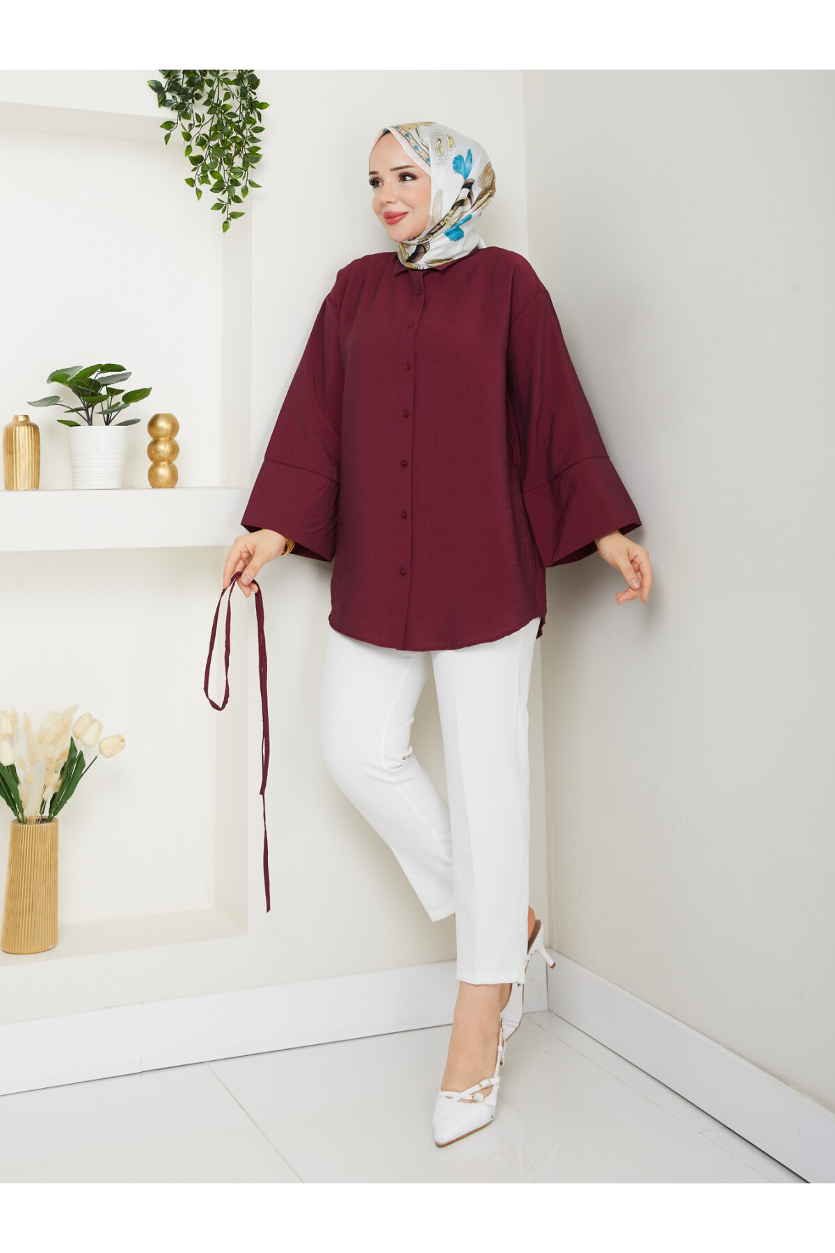 ÇZG LİLYUM GÖMLEK-BORDO