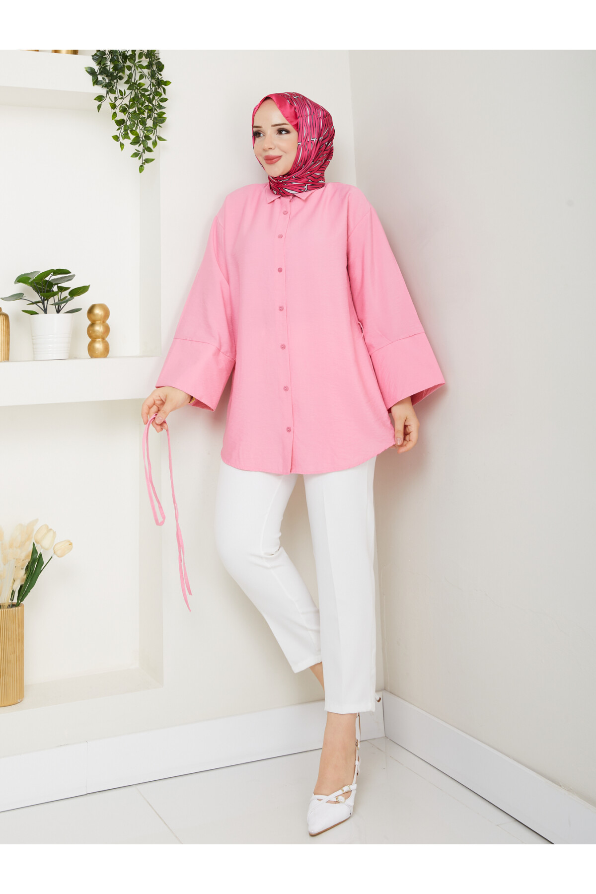 ÇZG LİLYUM GÖMLEK-PEMBE