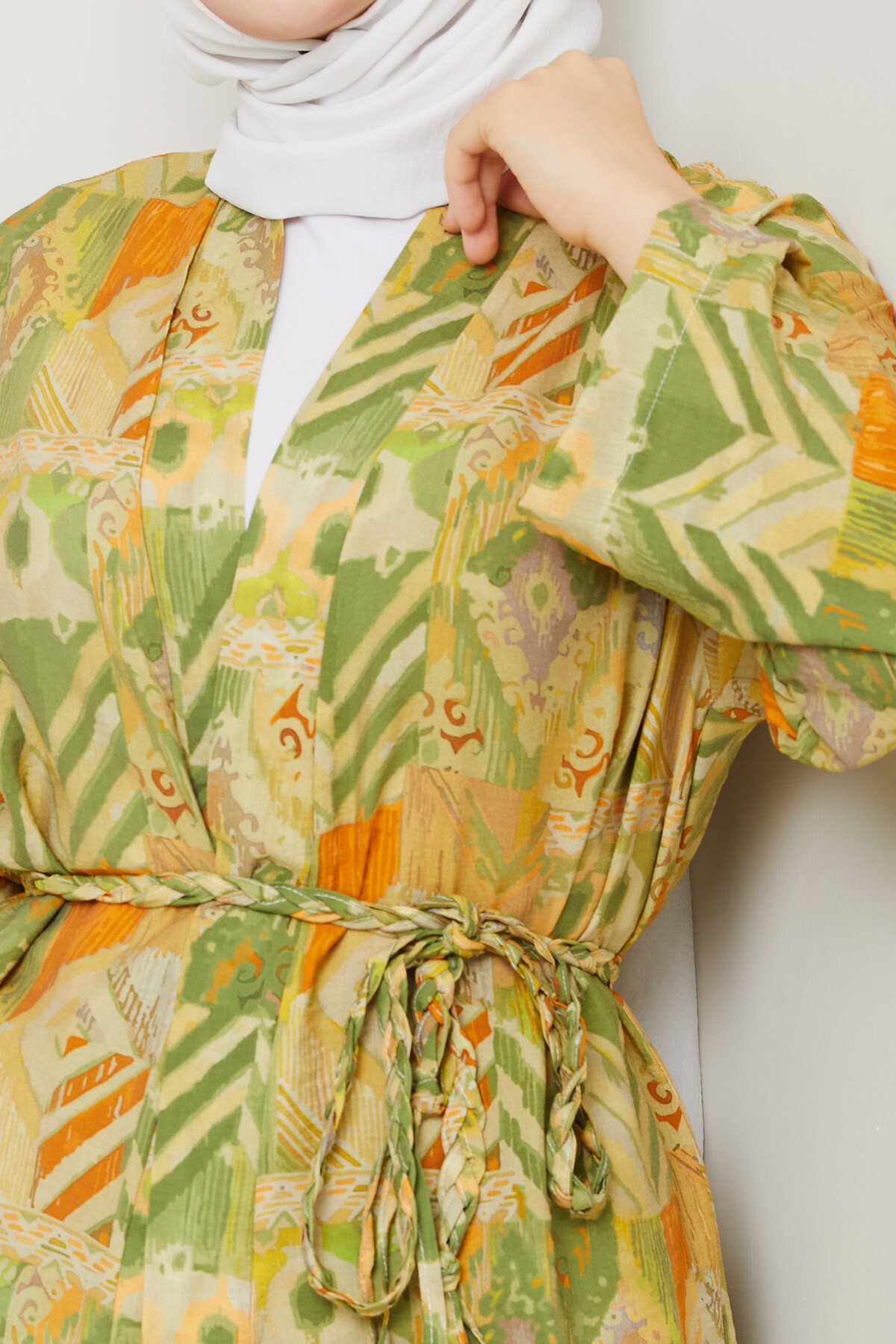 DESENLİ KİMONO TAKIM-YEŞİL