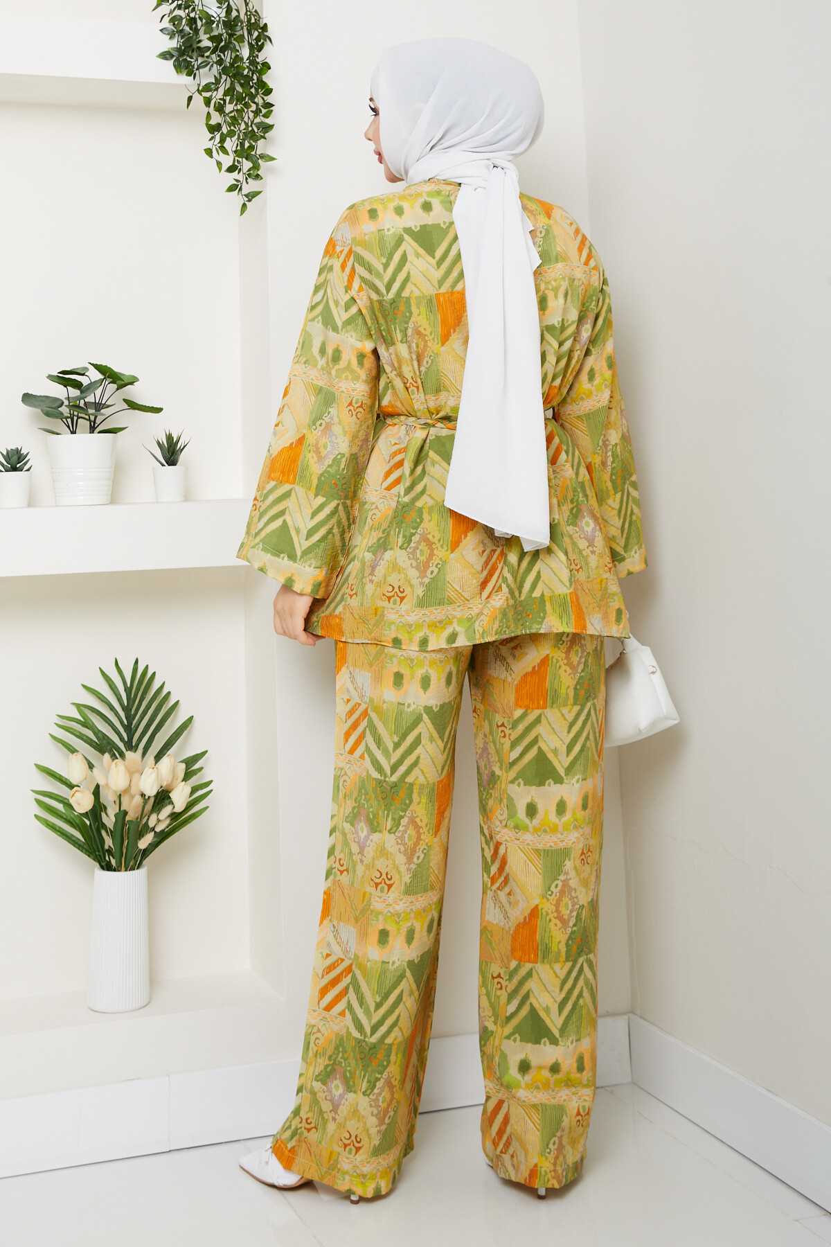 DESENLİ KİMONO TAKIM-YEŞİL