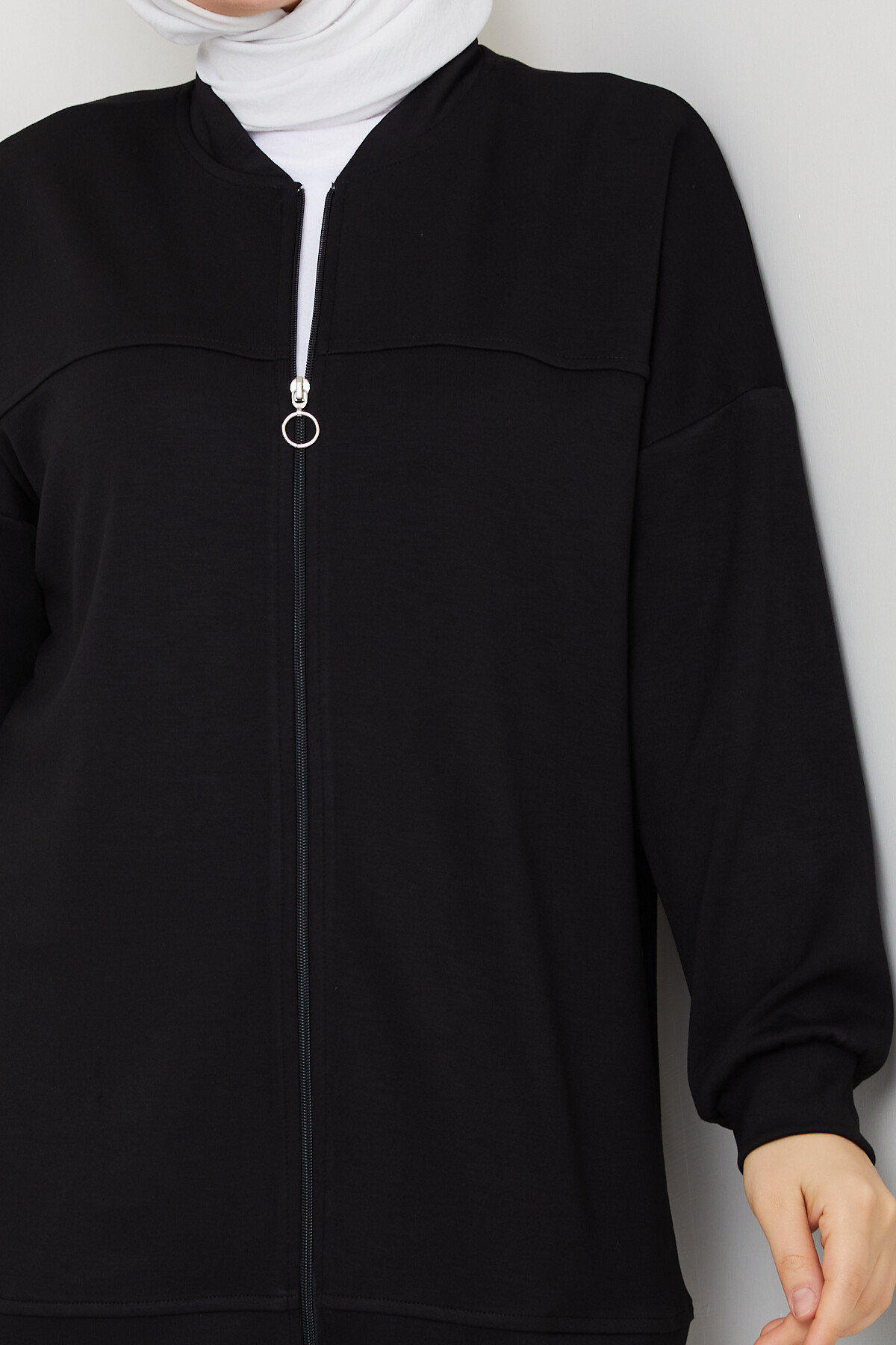 Fermuarlı Hırka Takımı Siyah