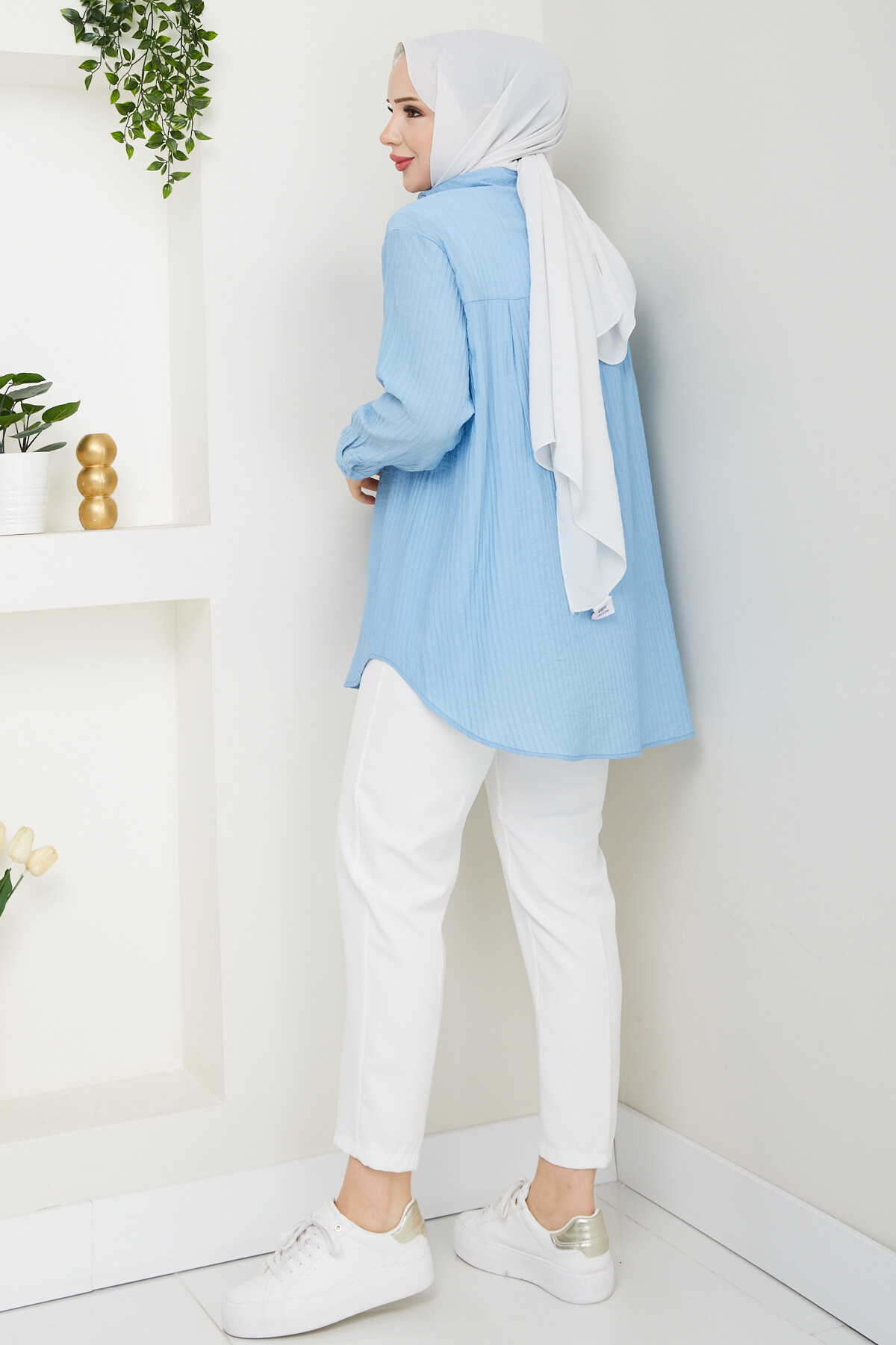 FİTİLLİ TEK CEP GÖMLEK-BEBE MAVİ