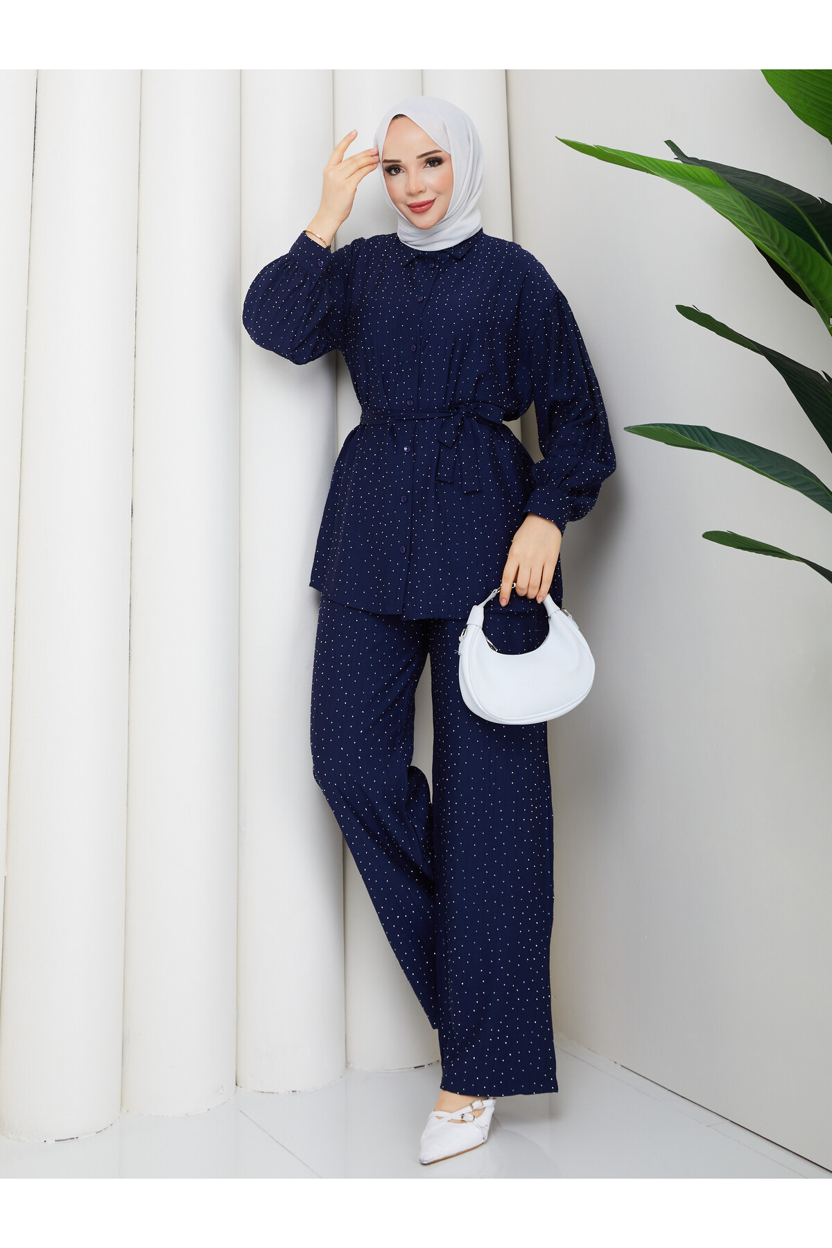 FULL SERPME TAŞLI TAKIM - LACİVERT