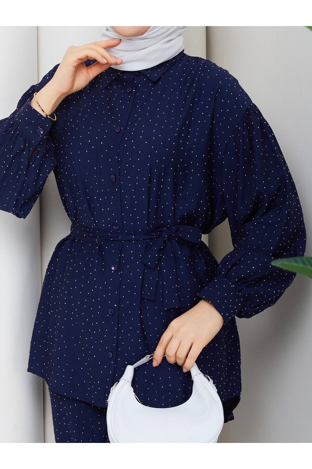 FULL SERPME TAŞLI TAKIM - LACİVERT