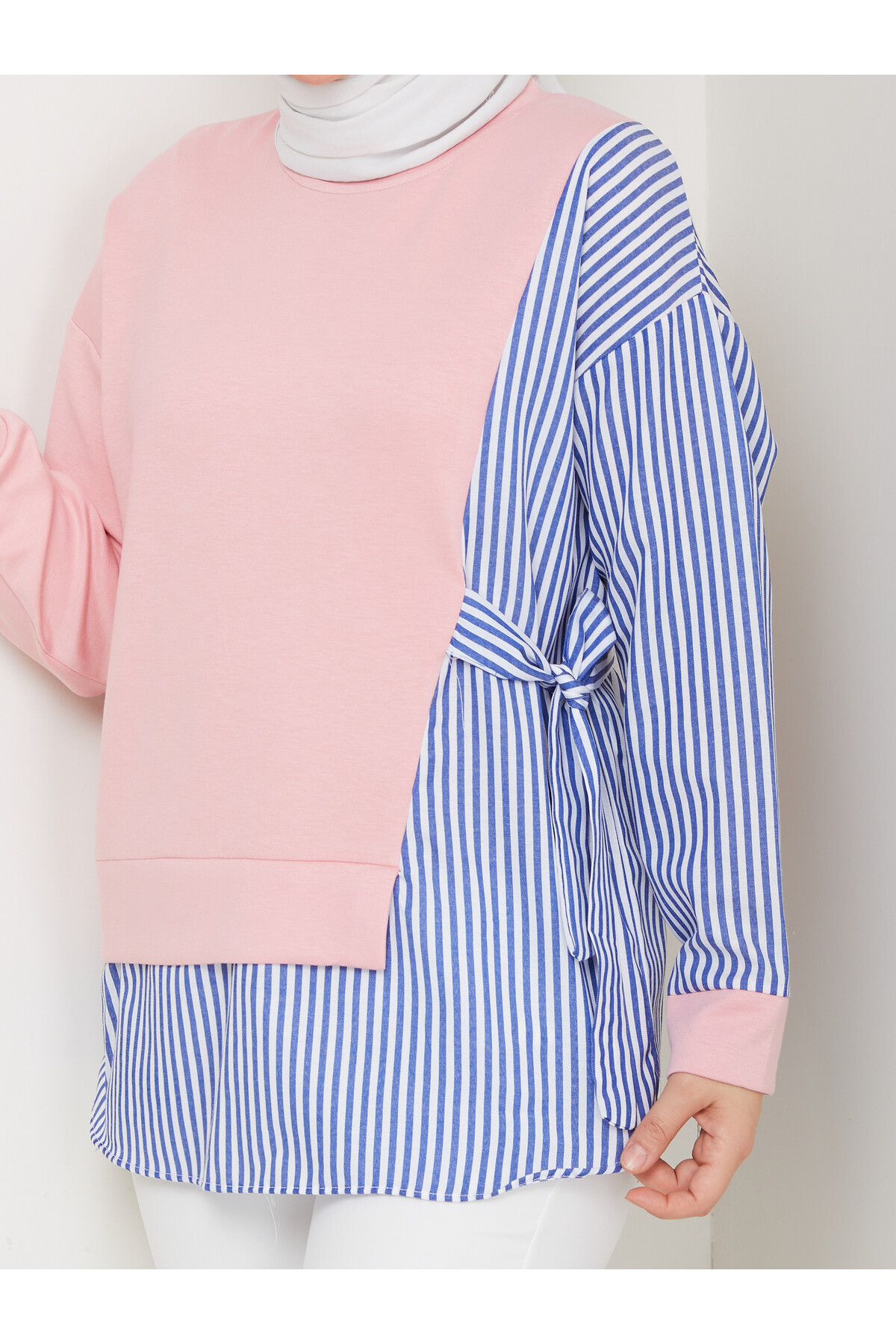 GARNİLİ BAĞLAMALI TUNİK-PEMBE