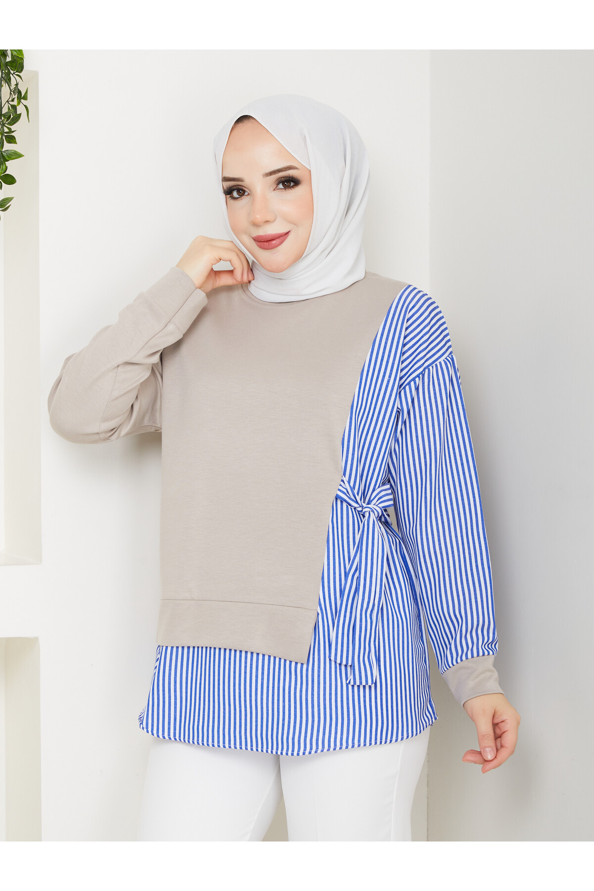 GARNİLİ BAĞLAMALI TUNİK- TAŞ