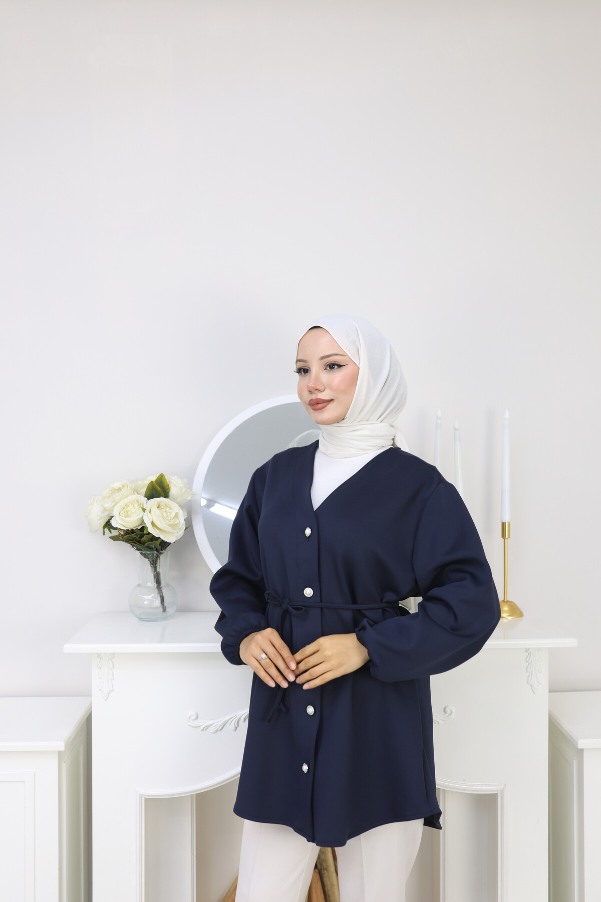 İP BAĞLAMALI SCUBA CEKET - LACİVERT