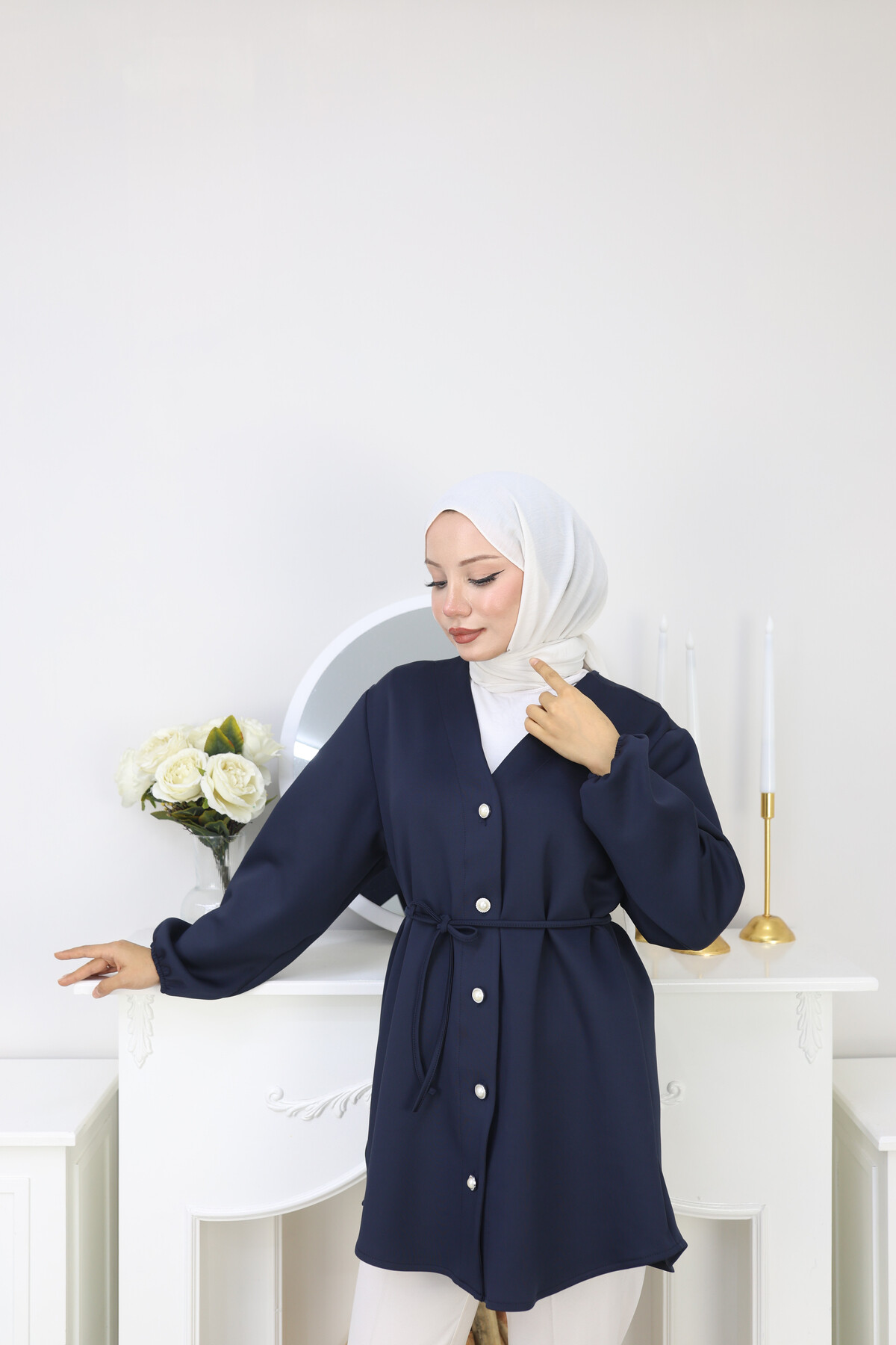 İP BAĞLAMALI SCUBA CEKET - LACİVERT