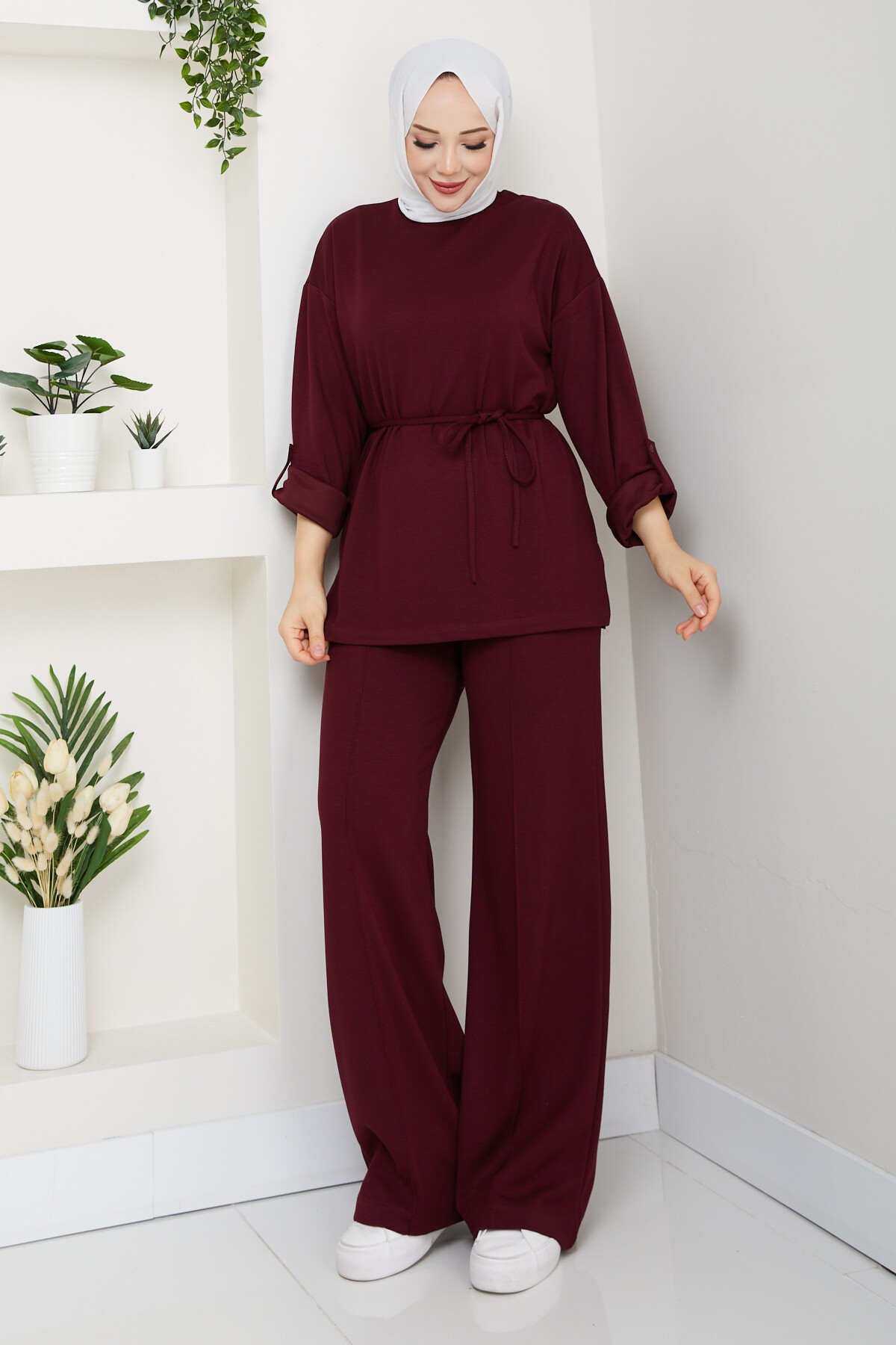 İp Bağlamalı Takım Bordo