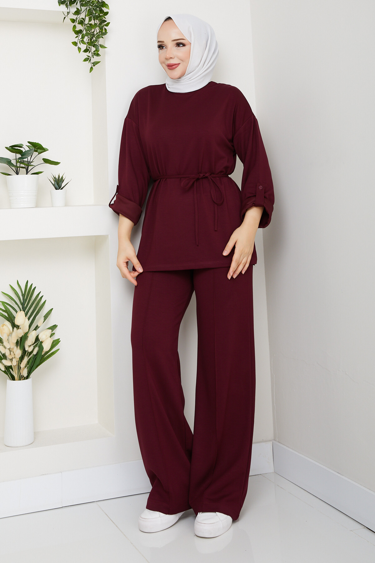 İp Bağlamalı Takım Bordo